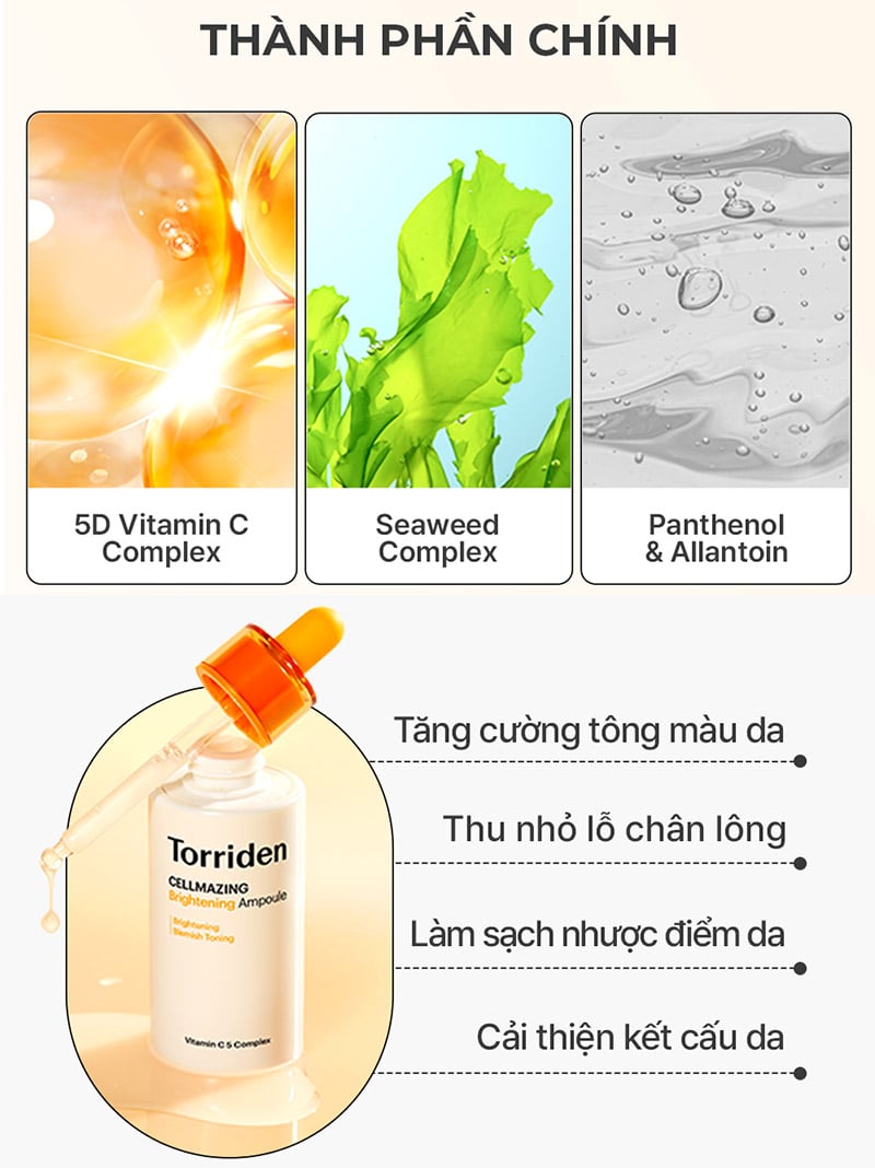 thegioiskinfood.com - Tinh Chất Vitamic C Sáng Mịn Da Torriden Cellmazing Brightening Ampoule 30ml