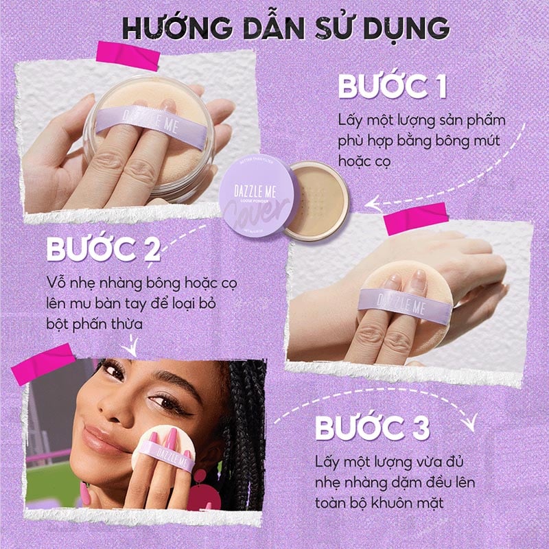 thegioiskinfood.com - Phấn Phủ DAZZLE ME Dạng Bột Kiềm Dầu Better Than Filter Fixed Loose Powder 8g