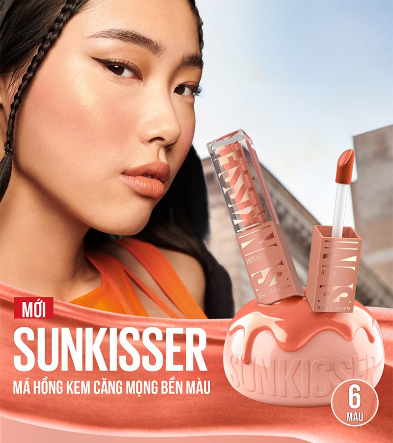 Má Hồng Kem Căng Mọng, Bền Màu Maybelline Sunkisser Blush 4.7ml