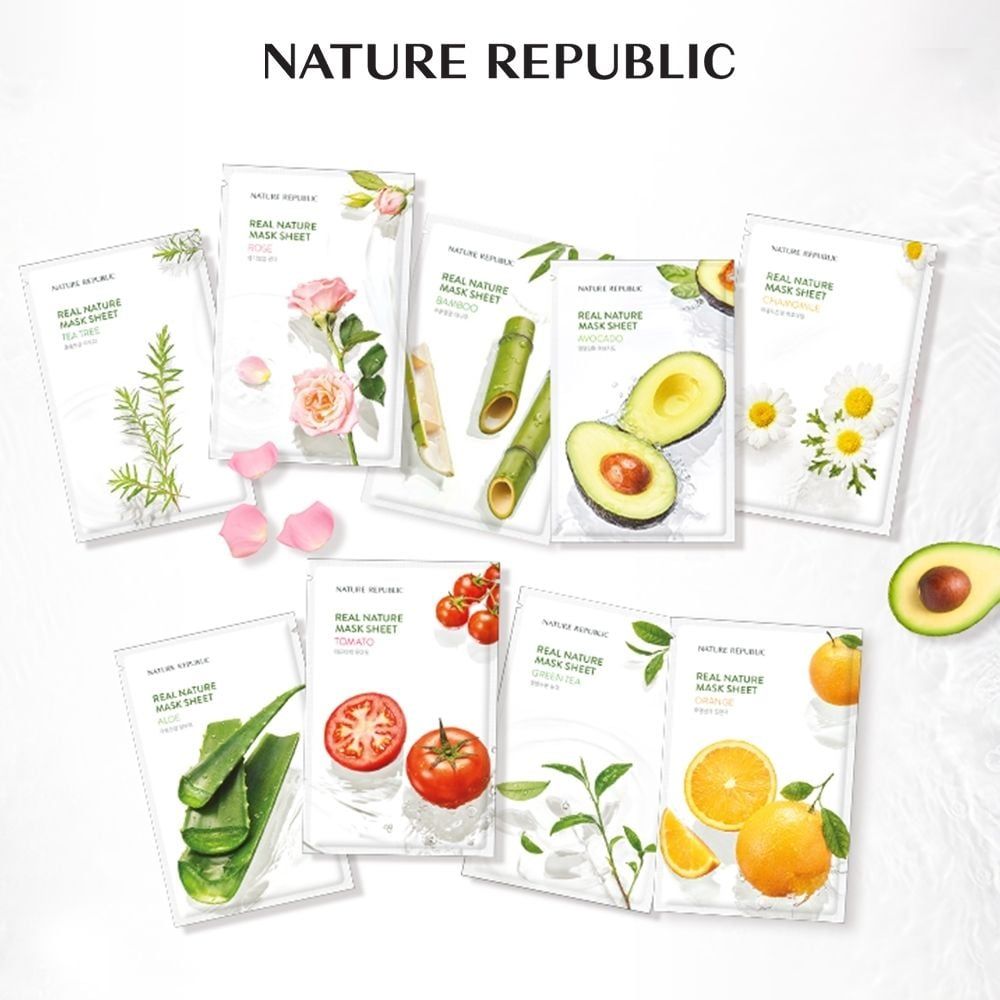 Mặt Nạ Dưỡng Ẩm Chiết Xuất Từ Thiên Nhiên Nature Republic Real Nature Mask Sheet