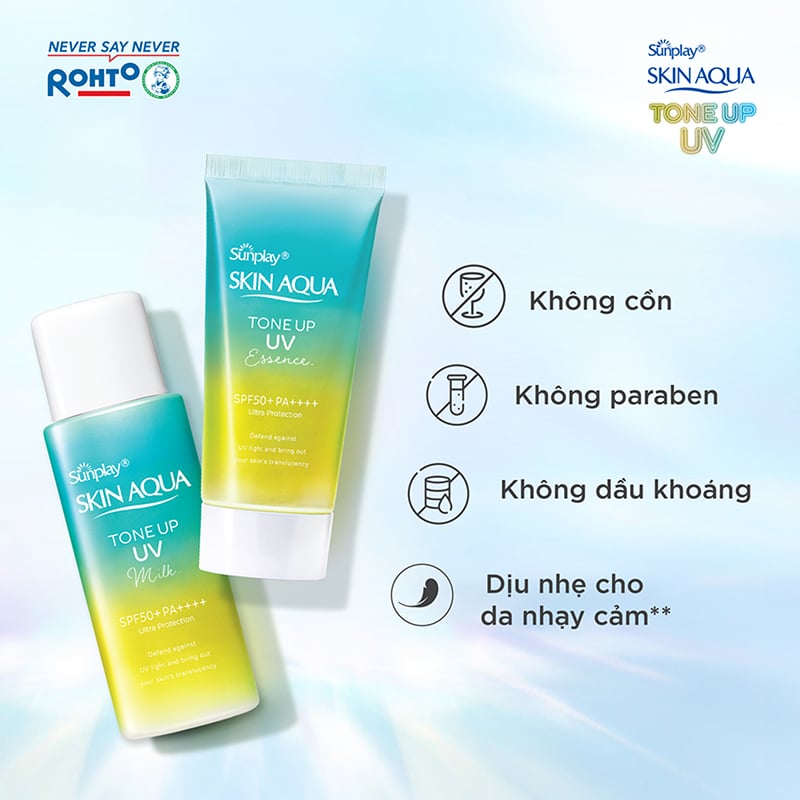 Sữa Chống Nắng Hiệu Chỉnh Sắc Da Sunplay Skin Aqua Tone Up UV Milk - Mint Green SPF 50+/Pa++++ 50g