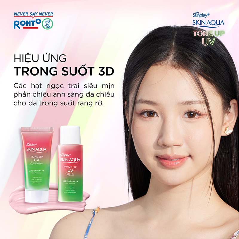 Sữa Chống Nắng Hiệu Chỉnh Sắc Da Sunplay Skin Aqua Tone Up UV Milk Happiness Aura - Rose SPF50+/PA++++ 50g