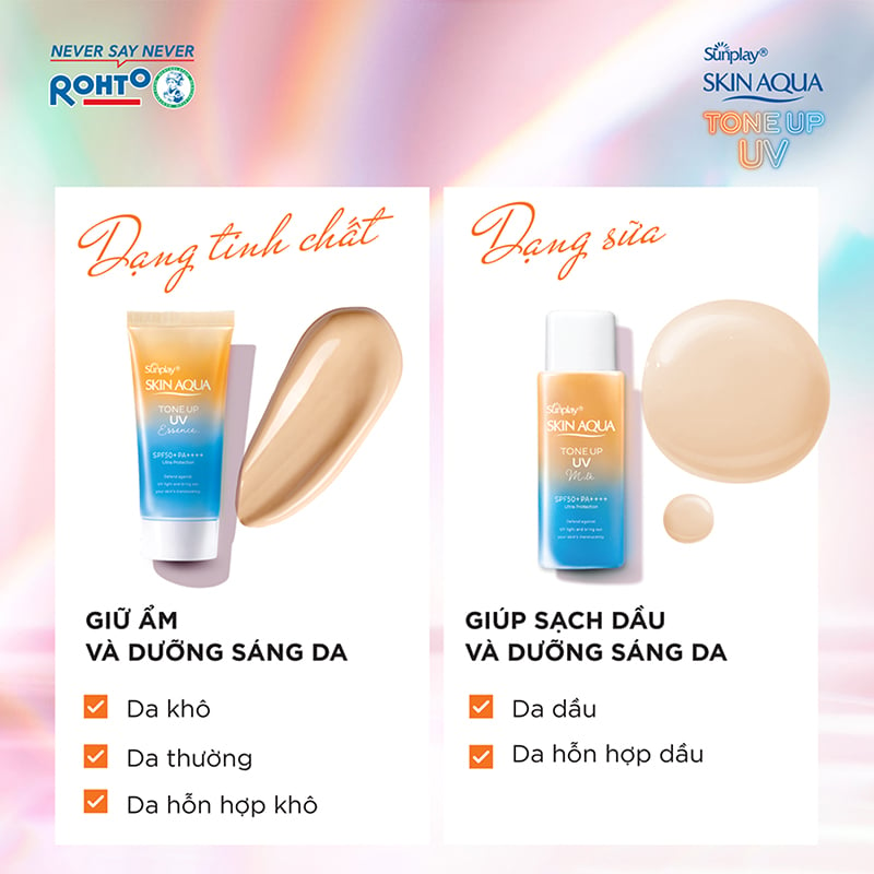 Sữa Chống Nắng Hiệu Chỉnh Sắc Da Sunplay Skin Aqua Tone Up UV Milk Latte Beige SPF50+ PA++++ 50g