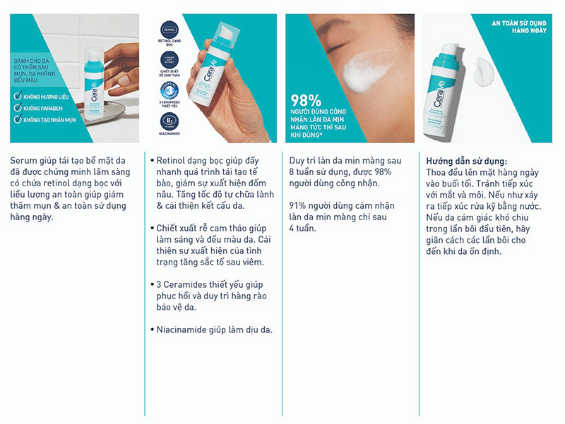 thegioiskinfood.com - Serum Cerave Giúp Hỗ Trợ Mờ Thâm Mụn Resurfacing Retinol Serum 30ml
