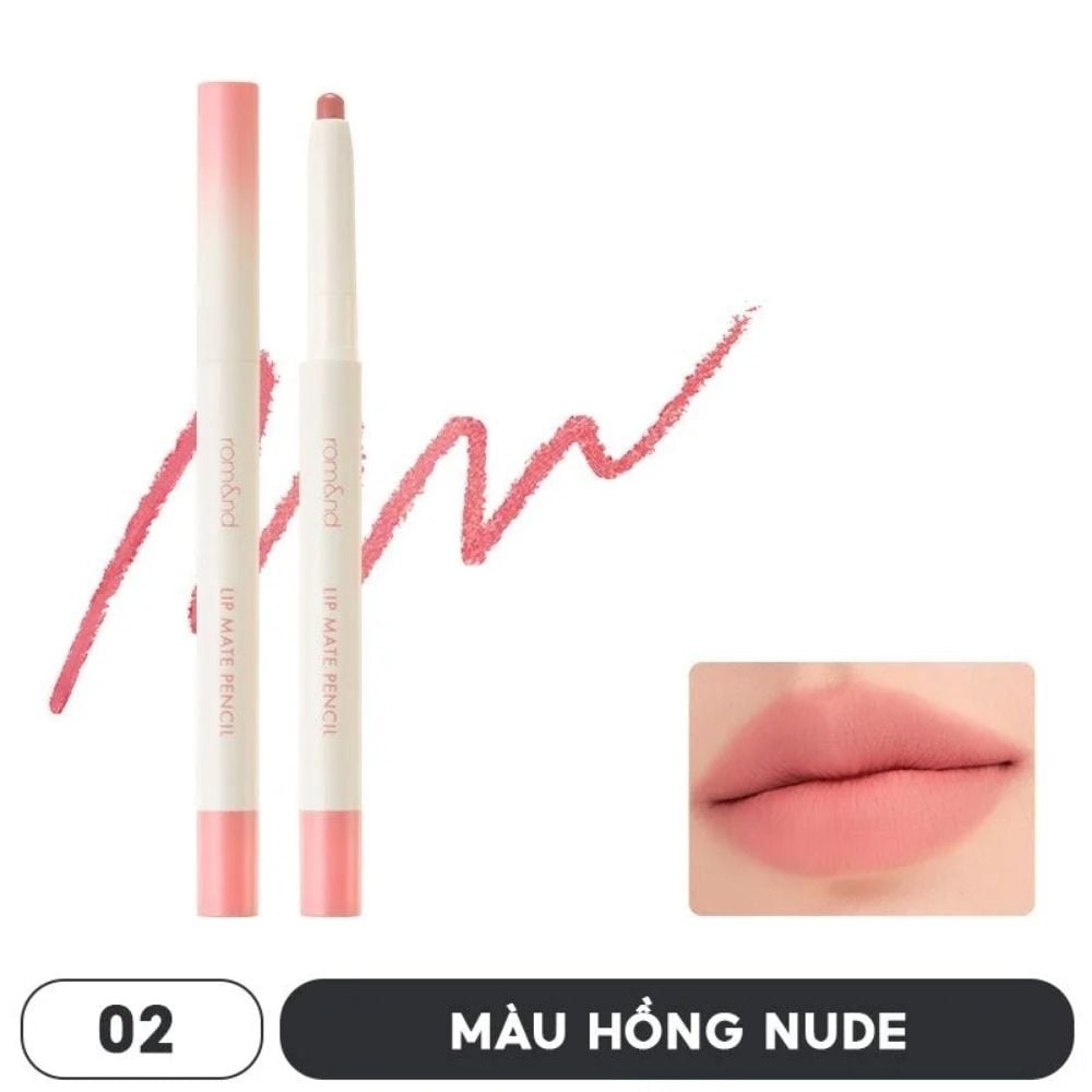 Romand Lip Mate Pencil #02 Dovey Pink nhẹ nhàng và nữ tính với màu hồng pastel