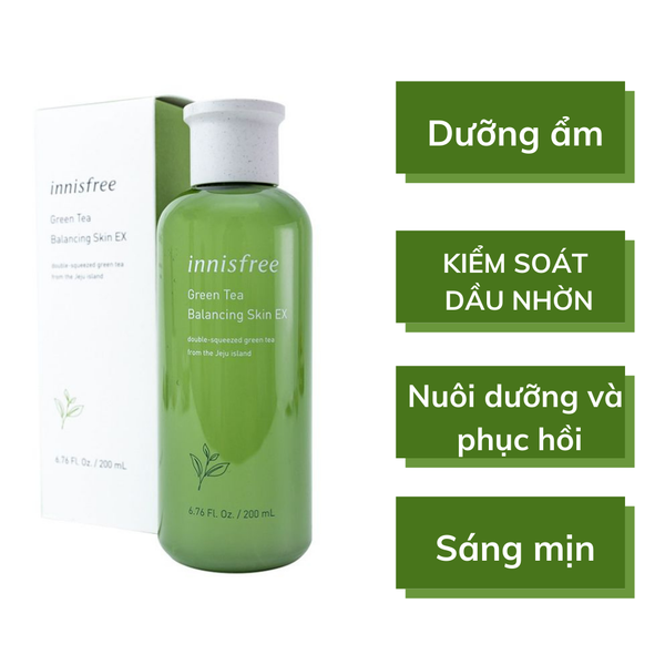 Nước Hoa Hồng Trà Xanh Innisfree Green Tea Balancing Skin EX – THẾ GIỚI SKINFOOD