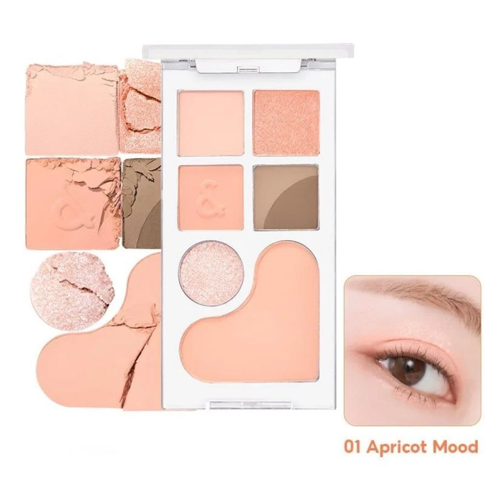 Bảng phấn mắt Romand Bare Layer Palette #01 Apricot Mood tự nhiên. tinh tế