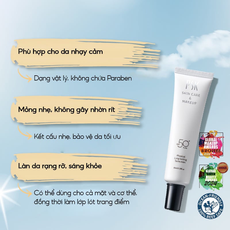 thegioiskinfood.com - Kem Chống Nắng Vật Lý Lâu Trôi PSK Physical Long-Lasting Sunsreen SPF50+ 35ml