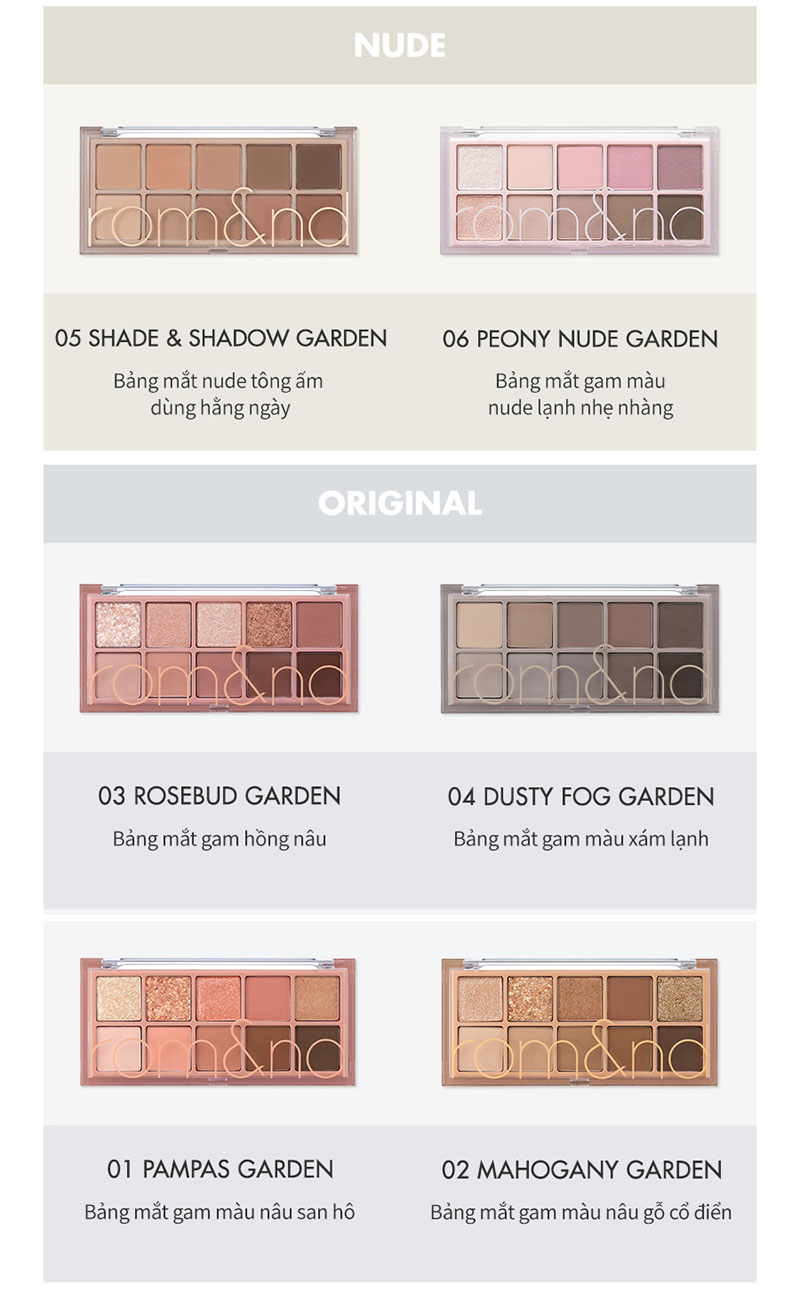 [NEW][Màu 00 - 13] Bảng Phấn Mắt 10 Ô Siêu Lấp Lánh Romand Better Than Eye Palette