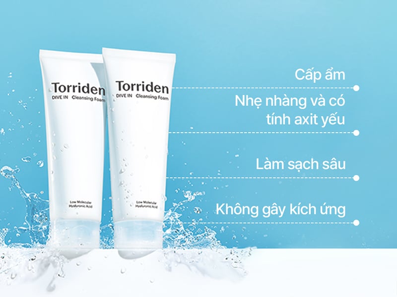 thegioiskinfood.com - Sữa Rửa Mặt Tạo Bọt Dưỡng Ẩm Da Torriden Dive In Cleansing Foam 150ml