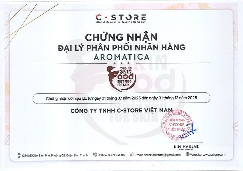 chứng nhận Aromatica