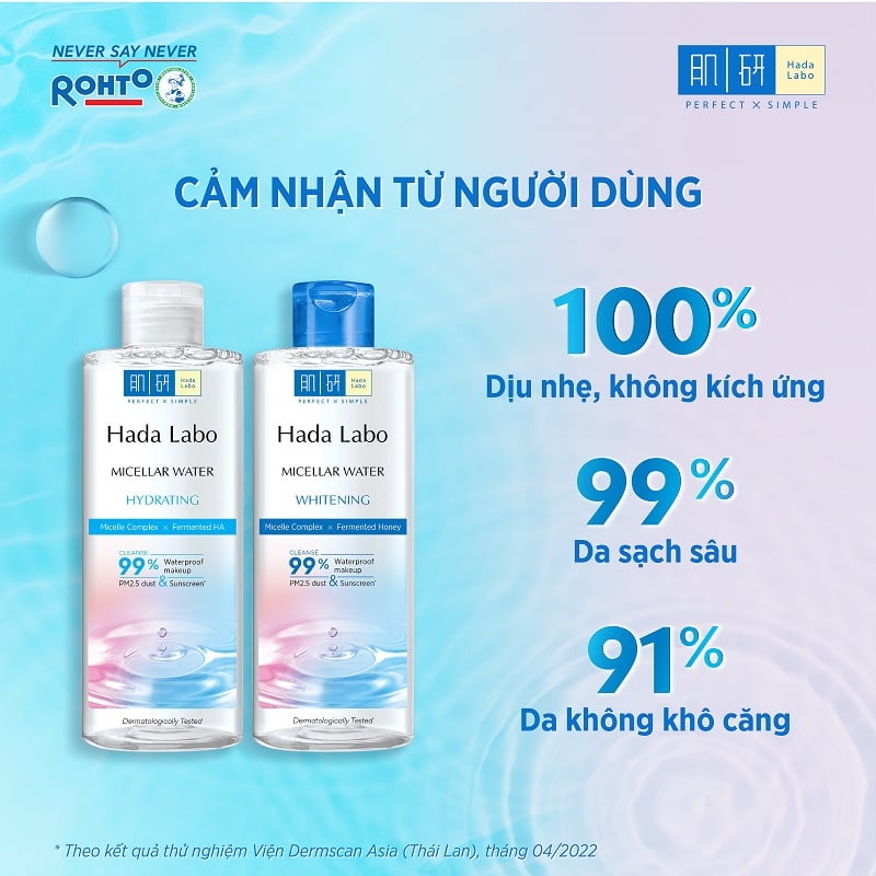 Nước Tẩy Trang Làm Sạch Sâu, Dưỡng Ẩm & Hỗ Trợ Dưỡng Trắng Hada Labo Micellar Water