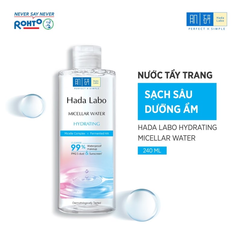 Nước Tẩy Trang Làm Sạch Sâu, Dưỡng Ẩm & Hỗ Trợ Dưỡng Trắng Hada Labo Micellar Water