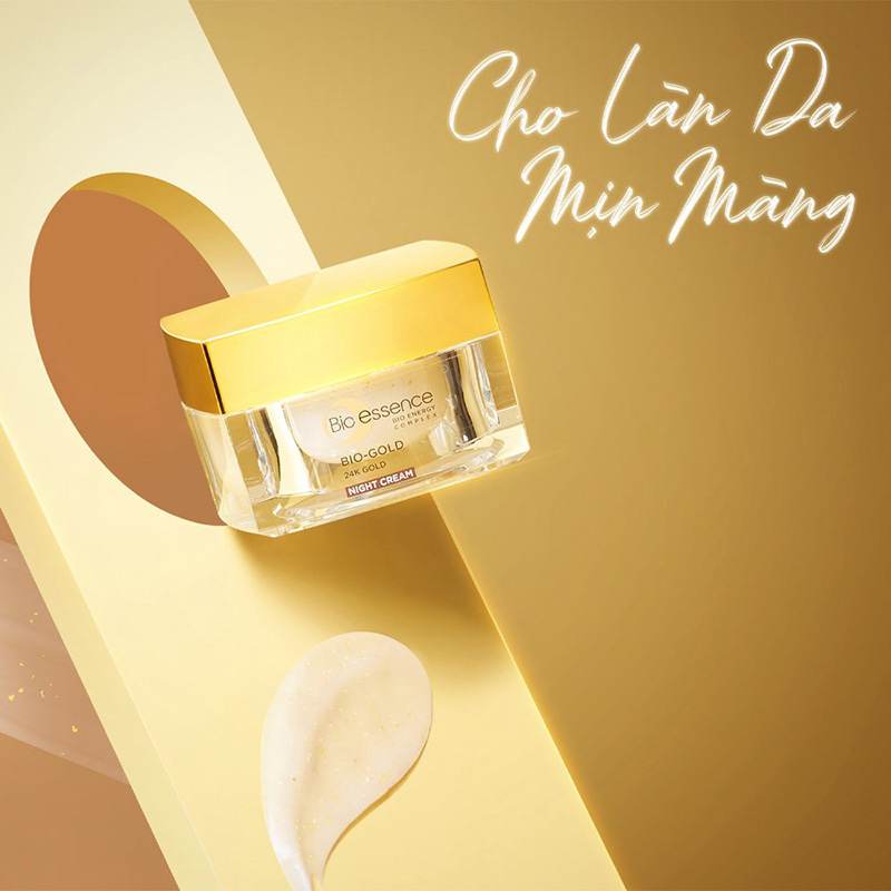 Kem Dưỡng Ban Đêm Cải Thiện Nếp Nhăn Chiết Xuất Vàng 24k Bio-essence Bio-Gold Night Cream 40g