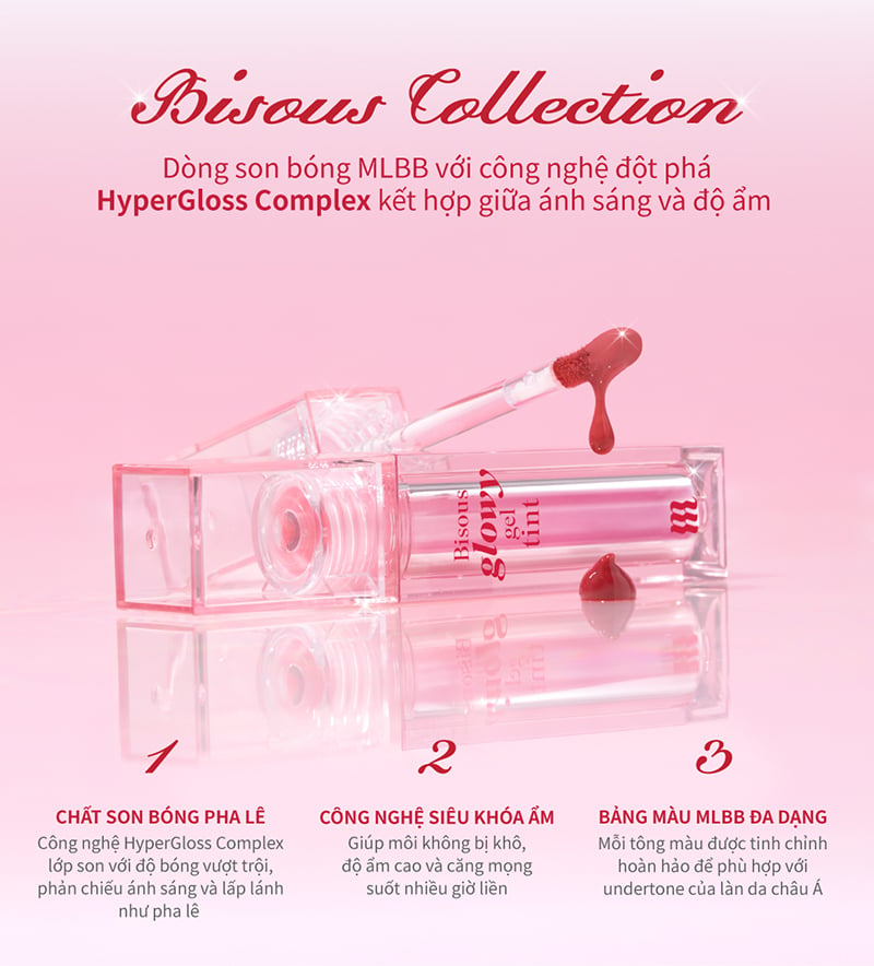 Son Bóng Pha Lê Căng Mọng, Bền Màu Merzy Bisous Glowy Gel Tint 4g