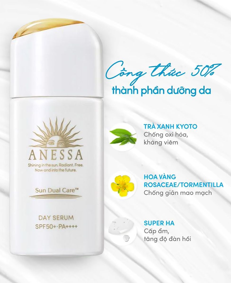 Kem Chống Nắng Dưỡng Da Dạng Serum Anessa Day Serum SPF50+/PA++++ 30ml –  THẾ GIỚI SKINFOOD