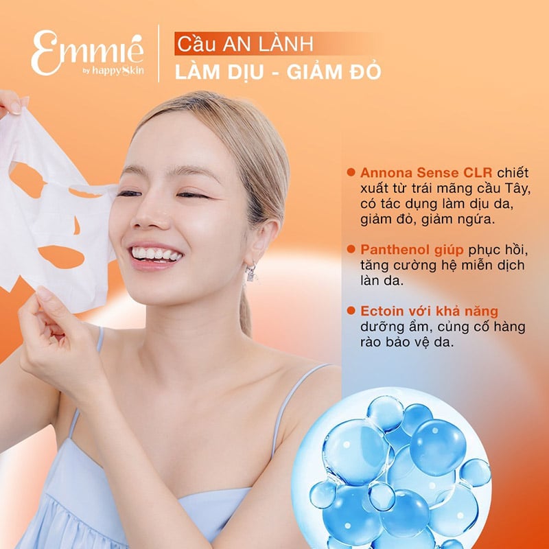 thegioiskinfood.com - Mặt Nạ Vi Sợi Microfiber Emmié by HappySkin Microfiber Mask 28g