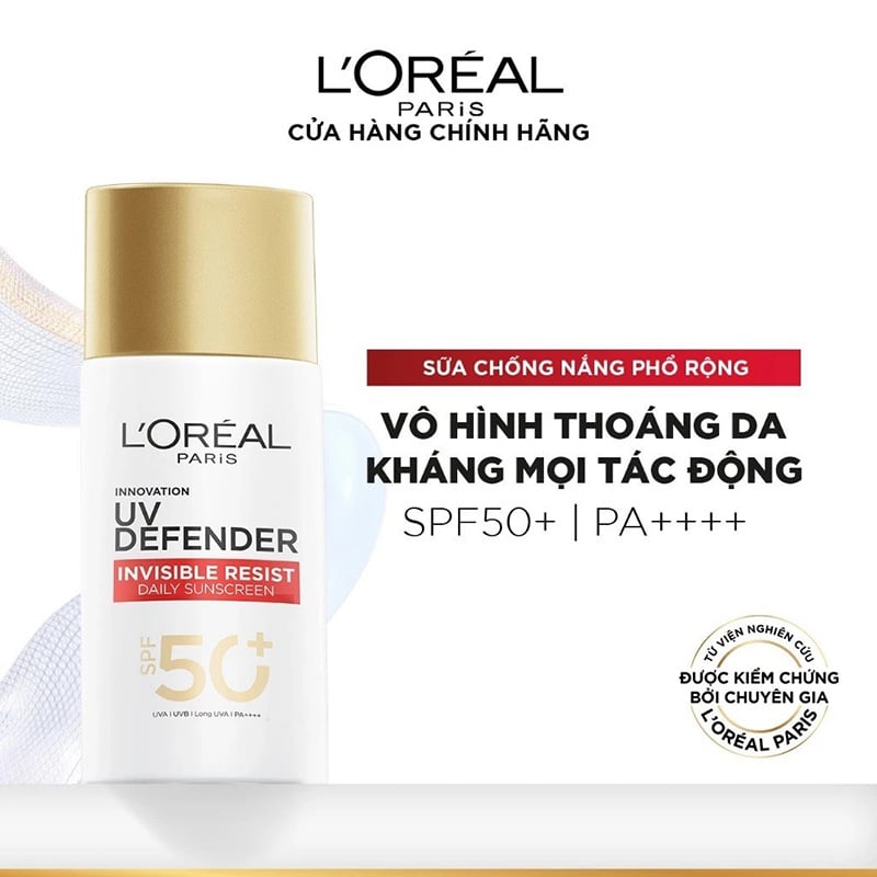 thegioiskinfood.com - Kem Chống Nắng Mịn Nhẹ, Bảo Vệ Da, Ngăn Ngừa Lão Hóa L'Oreal UV Defender Serum Protector SPF 50+/PA++++