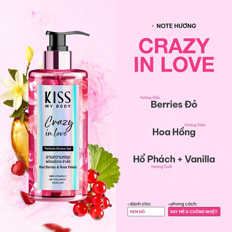 Sữa Tắm Sạch Sâu Hương Nước Hoa Kiss My Body Perfume Shower Gel 380ml