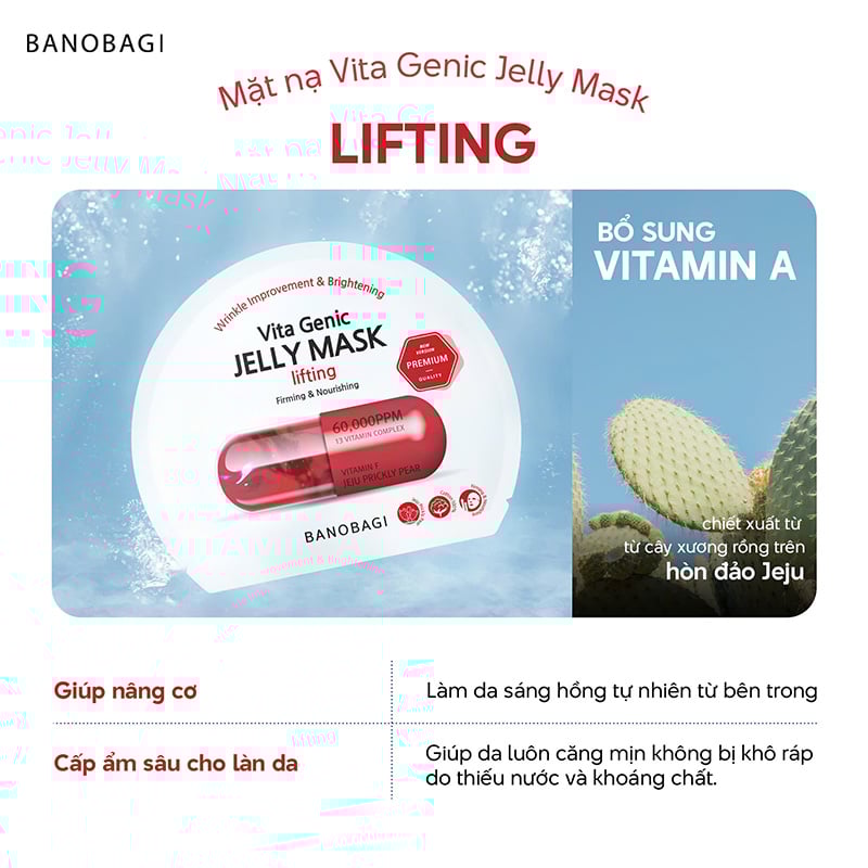 thegioiskinfood.com - Mặt Nạ Hỗ Trợ Nâng Cơ, Nuôi Dưỡng Da Banobagi Vita Genic Jelly Mask #Lifting - Màu đỏ