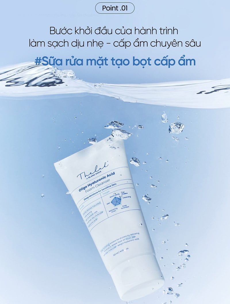 thegioiskinfood.com - Sữa Rửa Mặt Tạo Bọt, Làm Sạch Sâu, Dưỡng Ẩm THE LAB Oligo Hyaluronic Acid Foam Cleanser 120ml