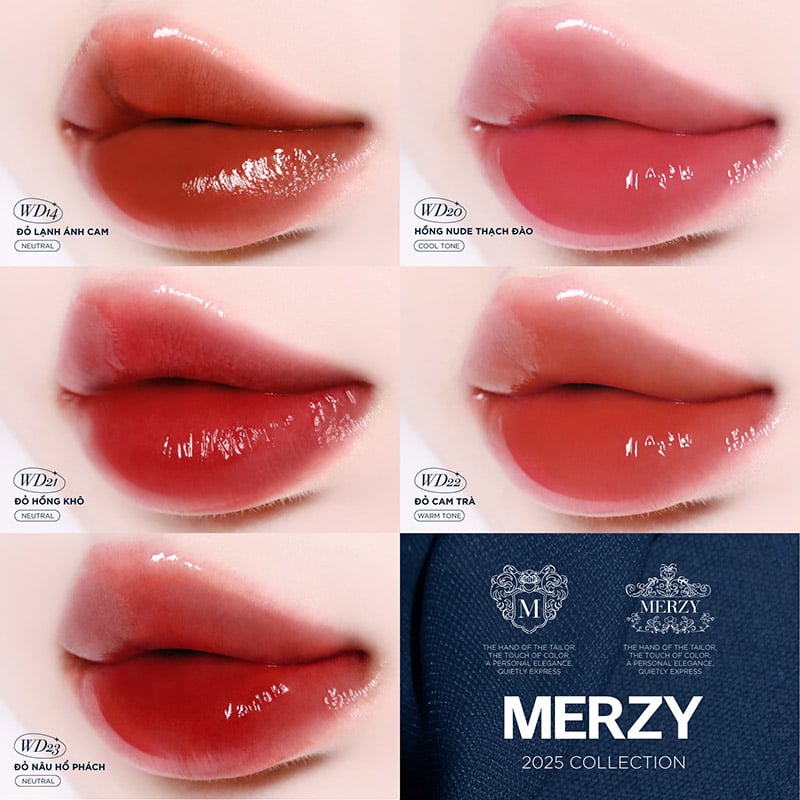 thegioiskinfood.com -Son Tint Bóng Merzy Dạng Thạch, Bền Màu, Lâu Trôi Cho Đôi Môi Căng Mọng, Ẩm Mịn The Watery Dew Tint