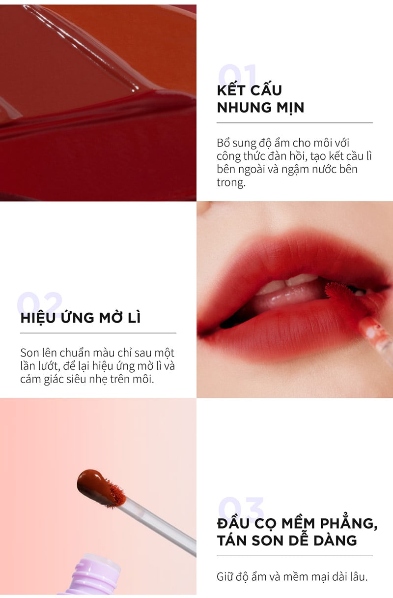 [New - Season 2] Son Kem Siêu Lì, Siêu Mịn Môi Merzy Soft Touch Lip Tint 3g