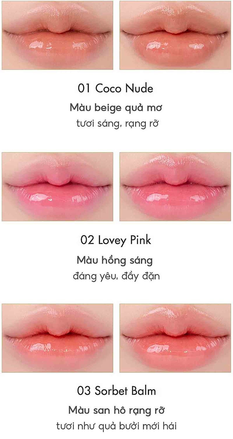 [COMBO VALENTINE ROMAND ] Combo 2 Son Dưỡng Dạng Thỏi Có Màu Thuần Chay Dưỡng Ẩm Mềm Môi Romand Glasting Melting Balm
