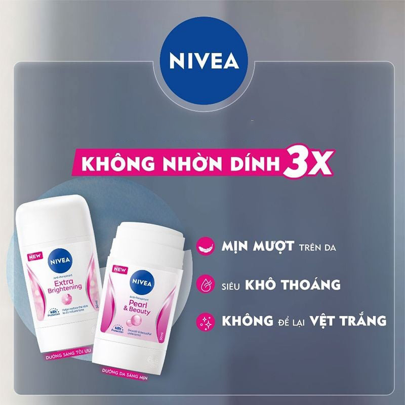 thegioiskinfood.com - Sáp Ngăn Mùi Nivea Ngọc Trai Extra Brightening 48h Anti-Perspirant Deodorant