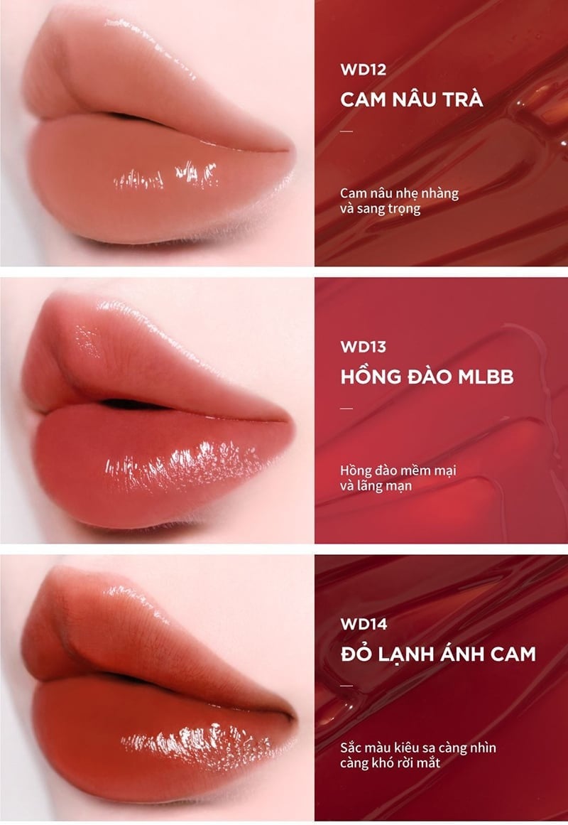 Combo 2 Son Tint Bóng Dạng Thạch, Bền Màu, Lâu Trôi Cho Đôi Môi Căng Mọng, Ẩm Mịn Merzy The Watery Dew Tint 4g