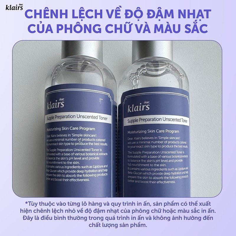 thegioiskinfood.com - Nước Hoa Hồng Không Mùi Dưỡng Ẩm, Làm Dịu Da Klairs Supple Preparation Unscented Toner 180ml