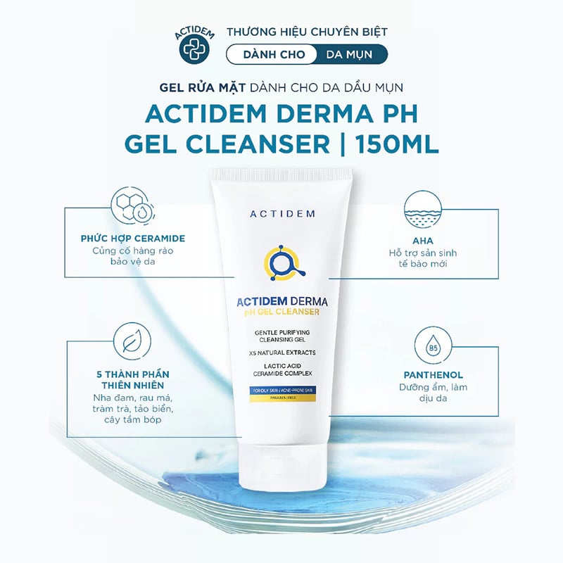 thegioiskinfood.com - Actidem Derma pH Gel Cleanser 150ml