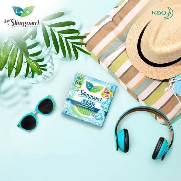 thegioiskinfood.com - Băng Vệ Sinh Laurier Siêu Mỏng Có Cánh Mát Lạnh Super Slimguard Cool 22.5cm - 16 Miếng