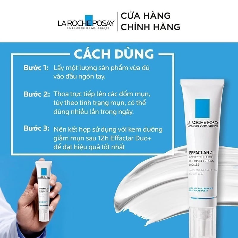 thegioiskinfood.com - Kem Giảm Mụn La Roche-Posay Dành Cho Mụn Sưng Đỏ Effaclar A.I 15ml
