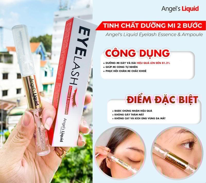thegioiskinfood.com - Tinh Chất Dưỡng Mi Dày Và Dài 2 Bước Angel's Liquid Eyelash Essence & Ampoule 5ml