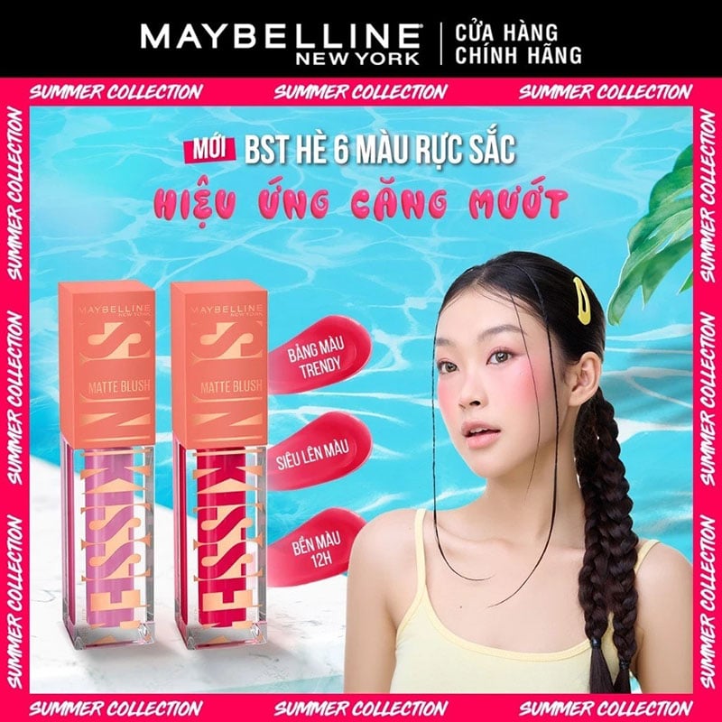 thegioiskinfood.com - Má Hồng Kem Căng Mọng, Bền Màu Maybelline Sunkisser Blush 4.7ml