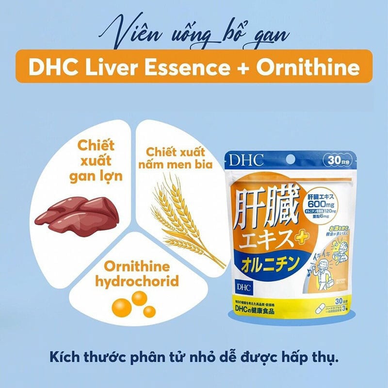 thegioiskinfood.com - [GÓI 90 VIÊN/30 NGÀY] Viên Uống DHC Hỗ Trợ Tăng Cường Chức Năng Gan & Cải Thiện Da Mụn Liver Essence + Ornithine