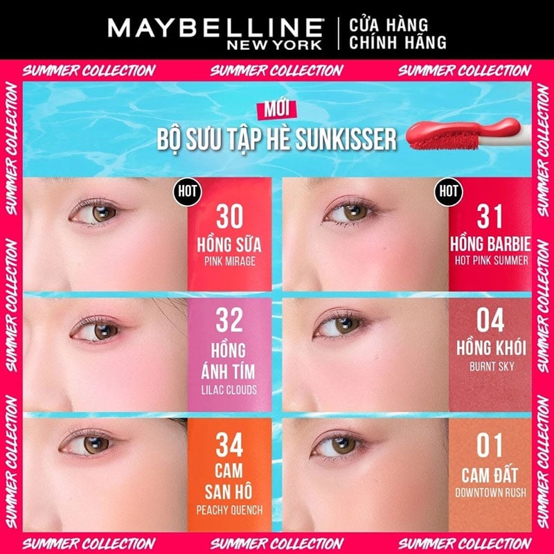 thegioiskinfood.com - Má Hồng Kem Căng Mọng, Bền Màu Maybelline Sunkisser Blush 4.7ml