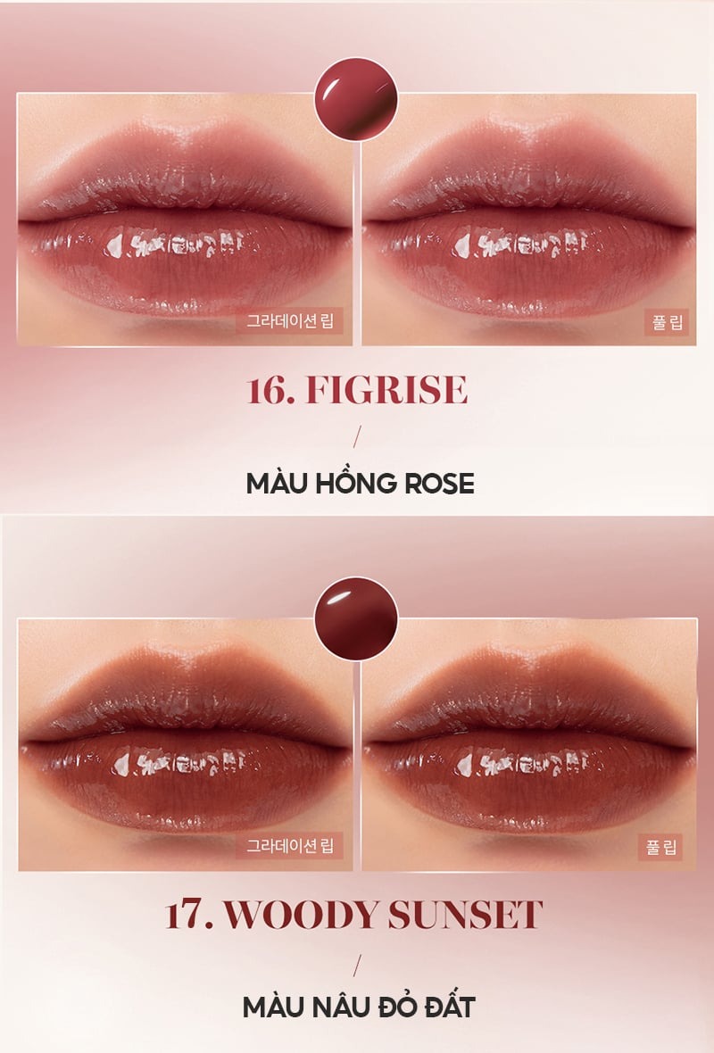 [COMBO VALENTINE ROMAND ] Combo 2 Son Tint Nước Siêu Lì, Lâu Trôi Romand Glasting Water Tint 4g