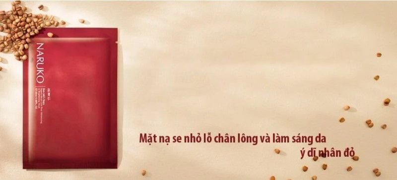 thegioiskinfood.com - Mặt Nạ Naruko Hỗ Trợ Làm Sáng Da, Thu Nhỏ Lỗ Chân Lông Chiết Xuất Ý Dĩ Nhân Đỏ RJT Pore Minimizing & Brightening Mask 26ml