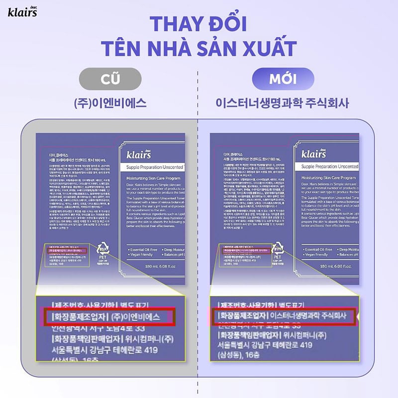 thegioiskinfood.com - Nước Hoa Hồng Không Mùi Dưỡng Ẩm, Làm Dịu Da Klairs Supple Preparation Unscented Toner 180ml