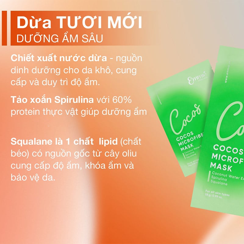 thegioiskinfood.com - Mặt Nạ Vi Sợi Microfiber Emmié by HappySkin Microfiber Mask 28g