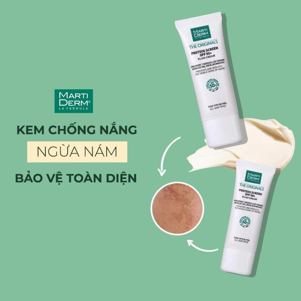 34.10 - thegioiskinfood.com - Kem chống nắng Martiderm The Originals Proteos Screen SPF50+ Color Fluid Cream