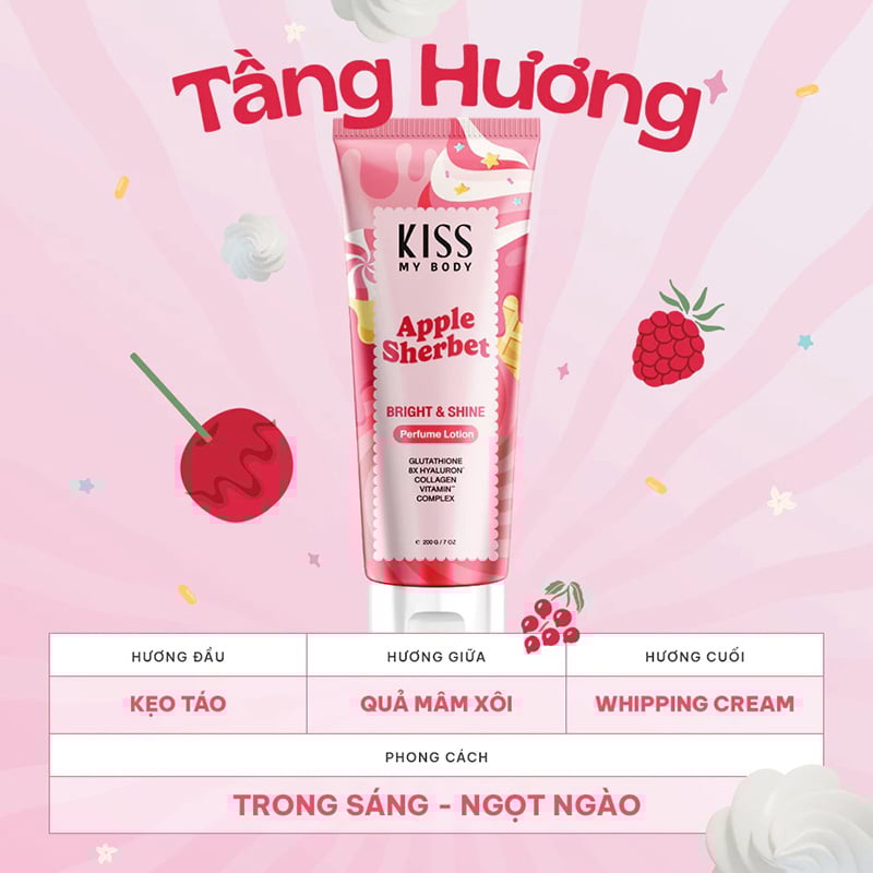 thegioiskinfood.com - Sữa Dưỡng Trắng Da Toàn Thân Hương Nước Hoa Kiss My Body Bright & Shine Perfume Lotion