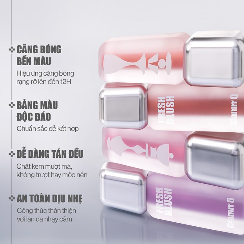thegioiskinfood.com - Má Hồng Kem Căng Bóng Glamrr Q Glow Lasting Fresh Blush 3.8g