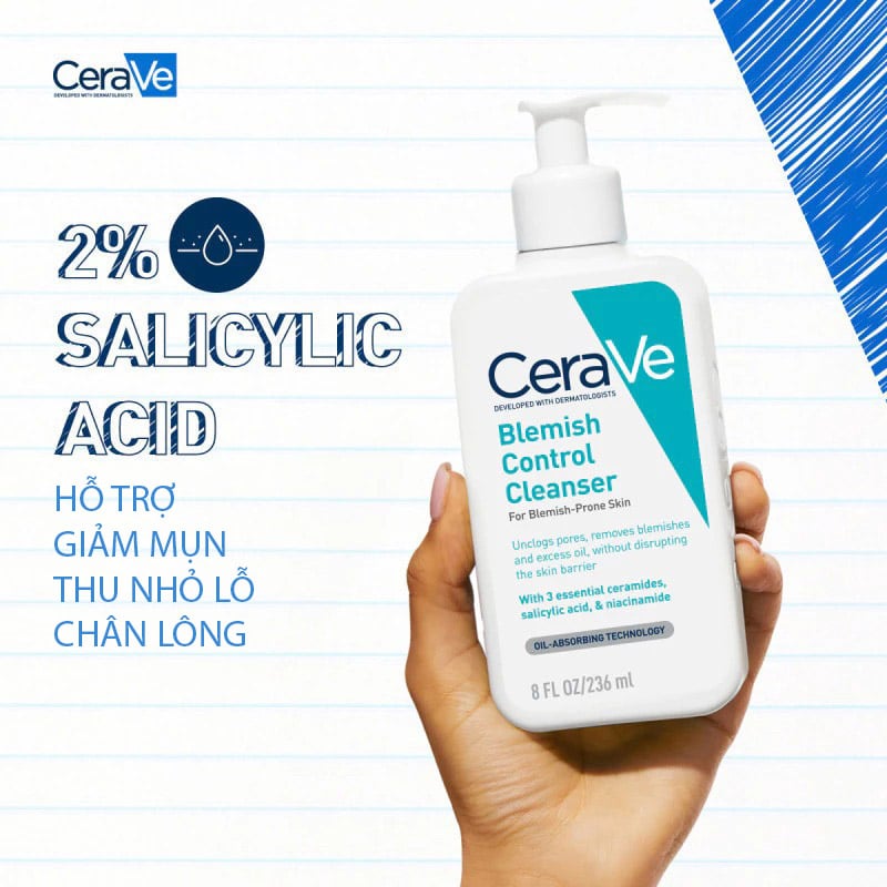 thegioiskinfood.com - Sữa Rửa Mặt Hỗ Trợ Giảm Mụn Cerave Blemish Control Cleanser