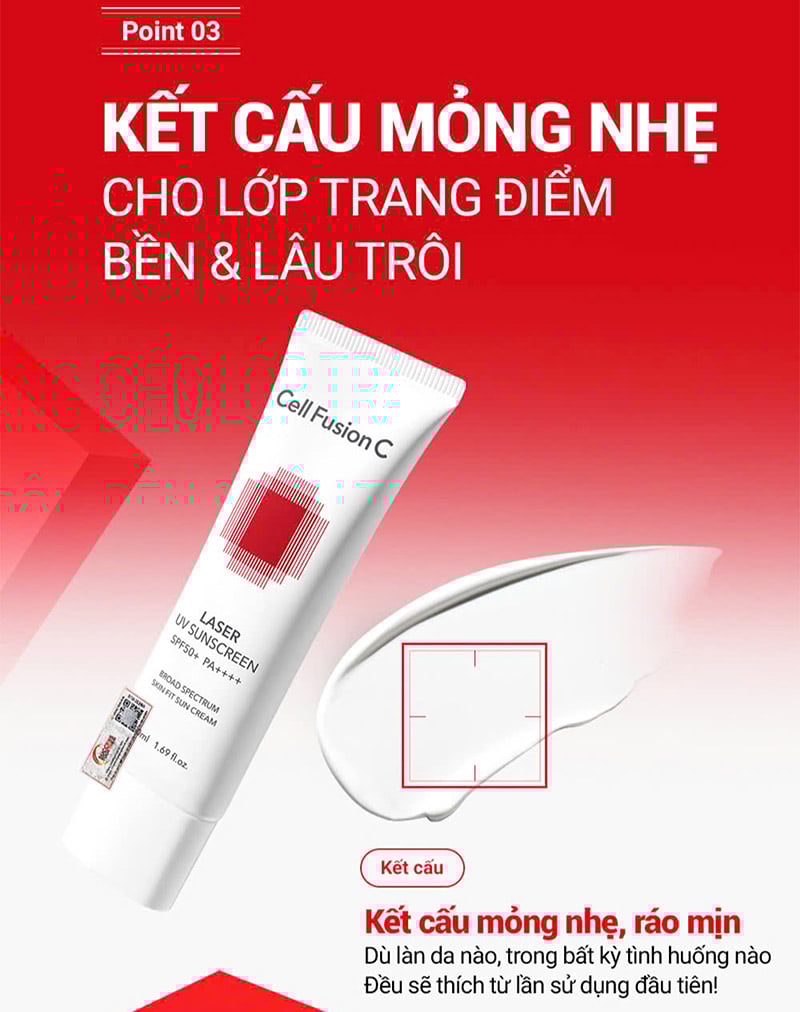 thegioiskinfood.com - Kem Chống Nắng Phổ Rộng Cho Da Treatment Cell Fusion C Laser Uv Sunscreen 100 Spf50+ Pa++++ 35ml + 35ml
