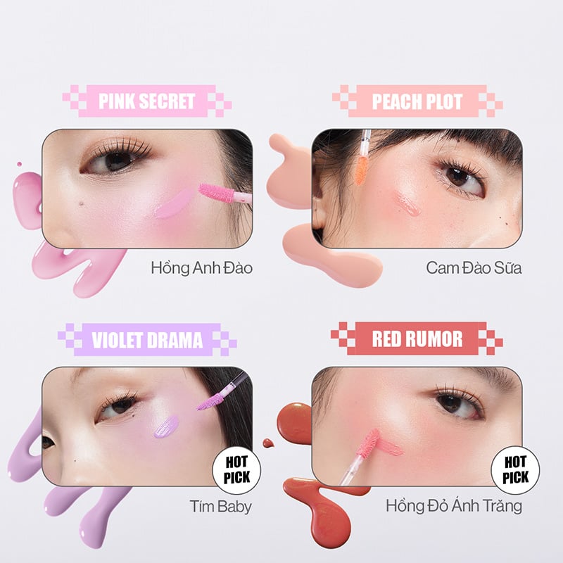thegioiskinfood.com - Má Hồng Kem Căng Bóng Glamrr Q Glow Lasting Fresh Blush 3.8g