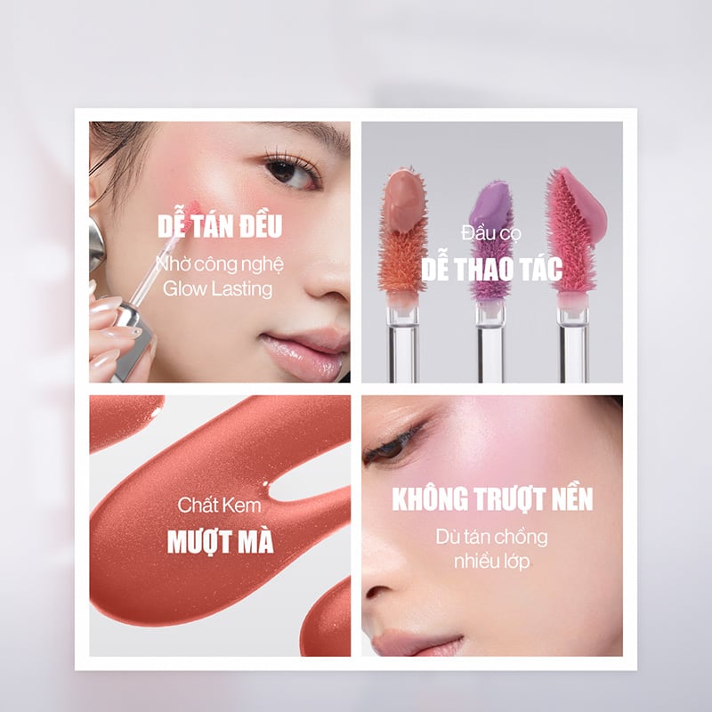 thegioiskinfood.com - Má Hồng Kem Căng Bóng Glamrr Q Glow Lasting Fresh Blush 3.8g