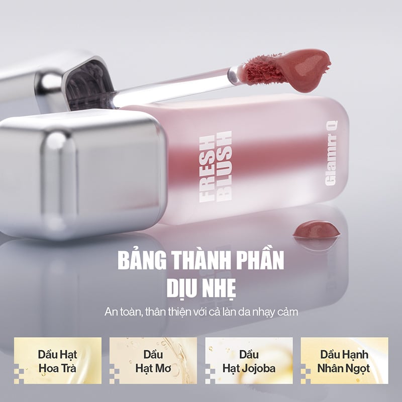thegioiskinfood.com - Má Hồng Kem Căng Bóng Glamrr Q Glow Lasting Fresh Blush 3.8g